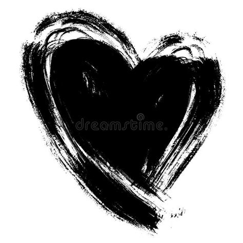 Vector Hand Drawn Grunge Heart Isolated On Transparent Background