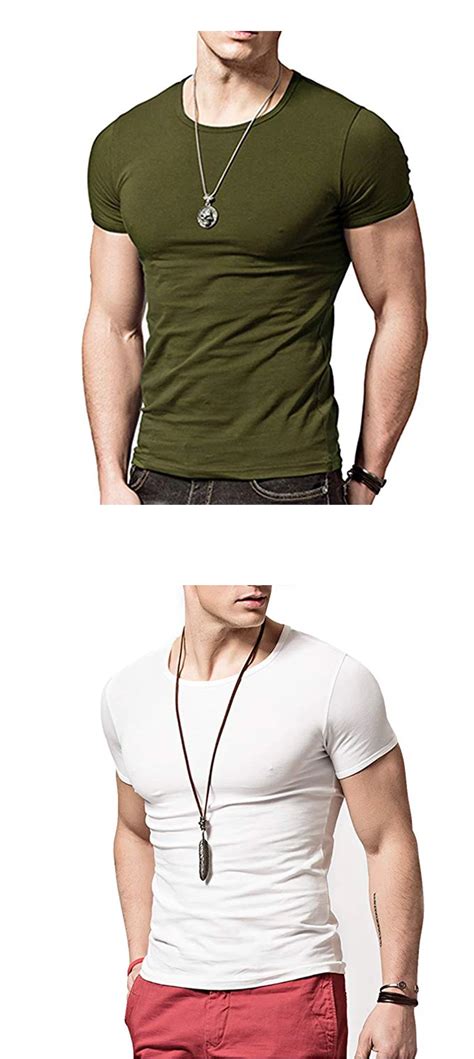 95 Cotton 5 Spandex Mens Black Fitted T Shirts Wholesale Round Neck