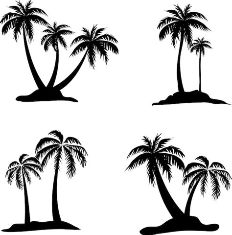 Premium Vector Coconut Palm Tree Silhouette Bundle