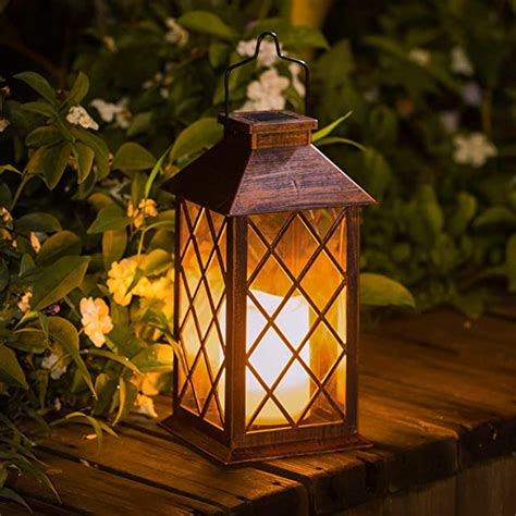 Led Solar Vintage Lantern 2 Packs， Tom Shine Solar Lantern Outdoor Han