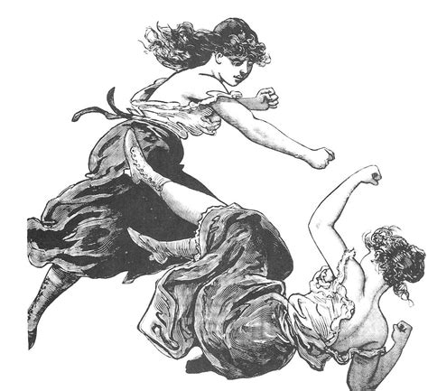 Brawling Women Bare Knuckle Boxing Illustration 18th Century