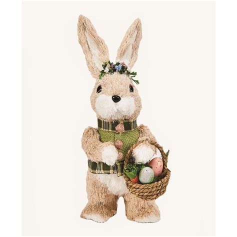 Worth Imports 12 In Standing Sisal Easter Bunny Holding A Basket In The