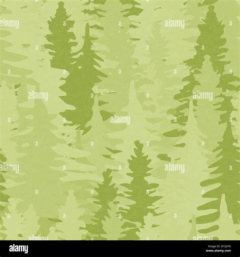 Green Pine Tree Seamless Pattern Illustration Abstract Forest