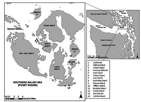 Map Of The Study Islands Within The San Juan Archipelago In Washington Download Scientific