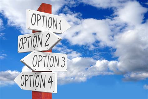 Option A And Option B Wooden Signpost Stock Image Image Of Support