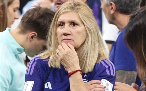 Lionel Messis Mom Celia Maria Cheers In Argentina Jersey At World Cup