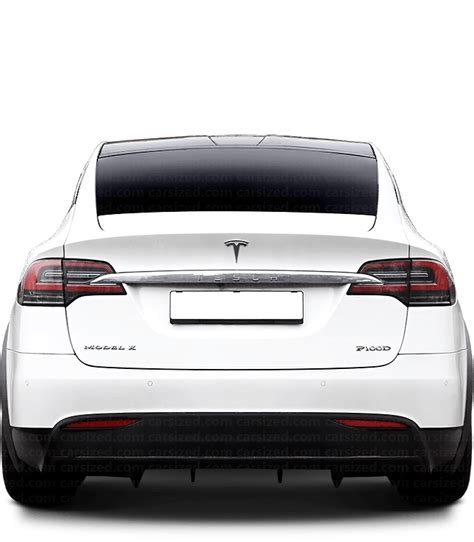 Tesla Model X 2015 2021 Dimensions Rear View