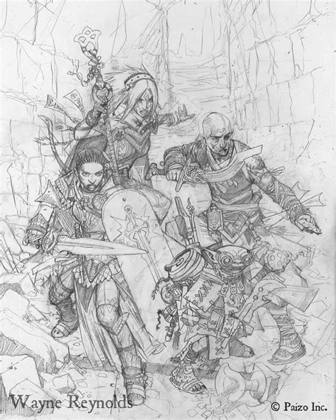 Drawing Sketches Drawings Pathfinder Rpg Character Sheet Cover Art