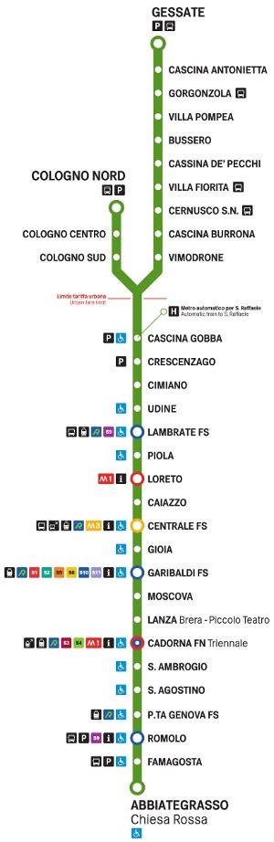 Mappa Delle Linee Metropolitane Di Milano