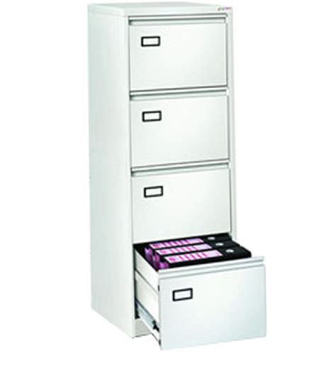 Four Drawer Vertical Filing Cabinet In White Finish By Godrej Interio