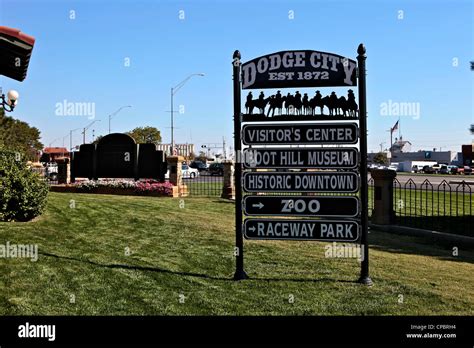 Dodge City Sign Frontier Town Of The Old West Kansas Usa Stock Photo