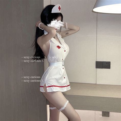 Sexy Lingerie Nurse Uniform Temptation Suit Female Waist Deep V Pajamas