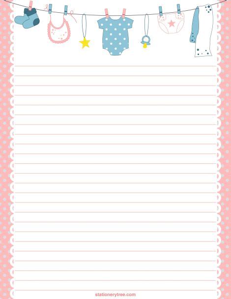 Printable Baby Stationery And Writing Paper Free Pdf Downloads At