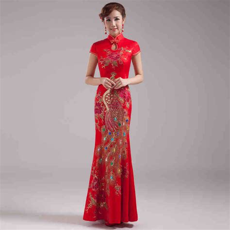 Best Seller Red Cheongsam Chinese Traditional Dress Oriental Wedding Gowns Chino Tradicional
