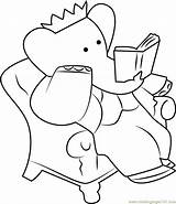 Babar Reading Coloring King Book Pages Coloringpages101 sketch template