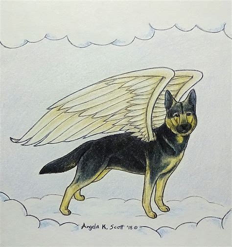 German Shepherd Angel Dog My Artwork Winged Dog Canine Doggy