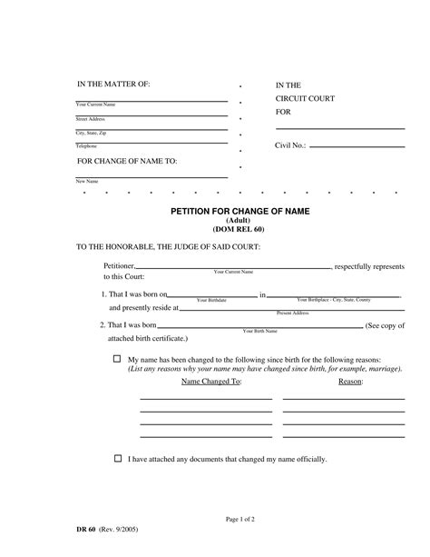Free 4 Legal Name Change Forms In Pdf Ms Word Riset