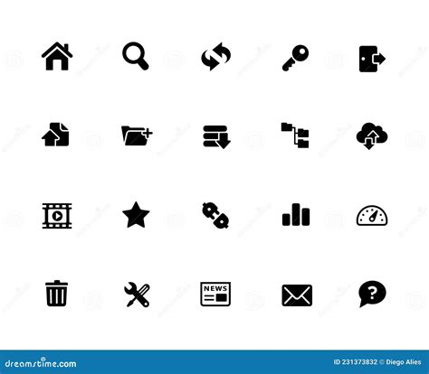 Ftp And Hosting Icons 32 Pixels Icons White Series Stock Vector