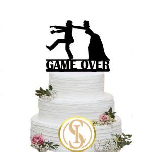 GAME OVER CAKE TOPPER MARIAGE BLACK EDITION Smart Leaders