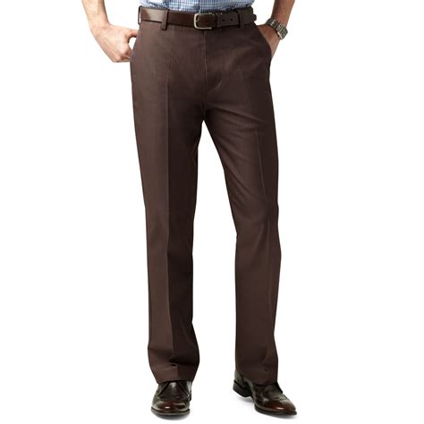 Dockers D2 Straight Fit Signature Khaki Flat Front In Brown For Men