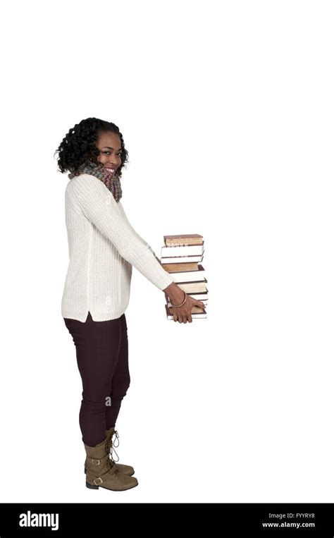 Woman Holding Books Stock Photo Alamy