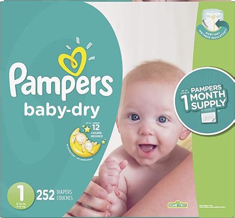 Pampers Baby Dry Disposable Diapers Size 1 252 Count One Month