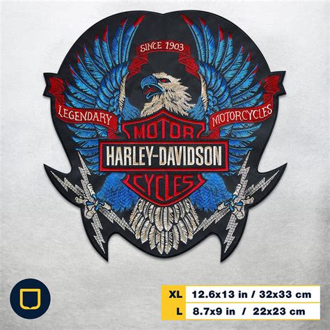 Eagle Harley Davidson Back Patch Embroidered Extra Patches For Etsy