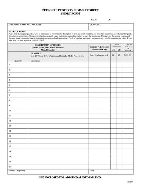 How to fill out a fax cover sheet. Personal Property List Printable - Fill Online, Printable ...