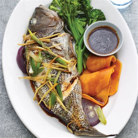 Steamed Black Bass With Ginger And Scallions