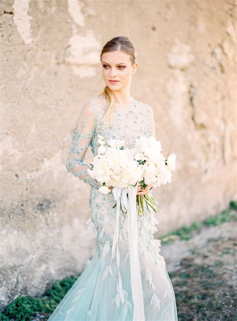 Bride In Blue Dress Elizabeth Anne Designs The Wedding Blog