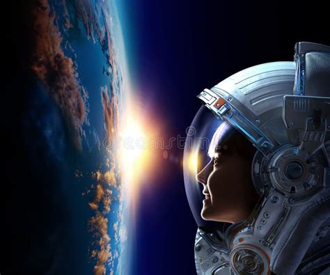 Astronaut And Planet Human In Space Concept Stock Image Image Of