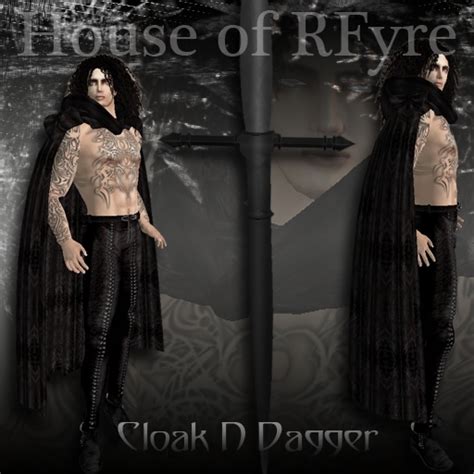 Second Life Marketplace Rfyre Cloak N Dagger Cape Series Black