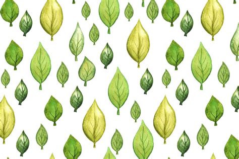 Pastel Green Leaves Print A Wallpaper