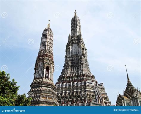 Pagoda In Wat Arun Temple Of The Dawn Stock Image Image Of Blue