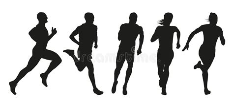 marathon run stock vector illustration of runners silhouettes 26136097