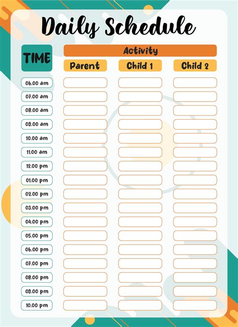 Free Printable 24 Hour Daily Planner Template Printable Templates
