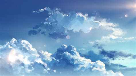 Download 3840x2160 Anime Clouds Sky Wallpapers For Uhd Tv
