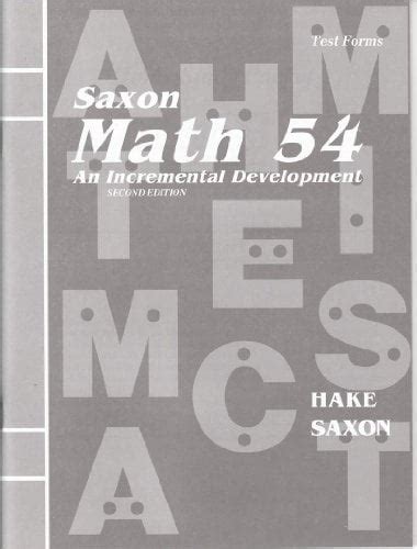 Pre Owned Saxon Math 54 An Incremental Development Masters And Test