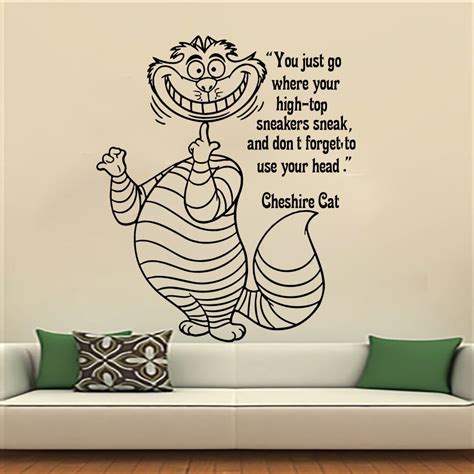 Alice in wonderland quotes is those that the story of alice in wonderland is all about. Cheshire Cat Wall Decals Quote Sticker Alice in Wonderland ...