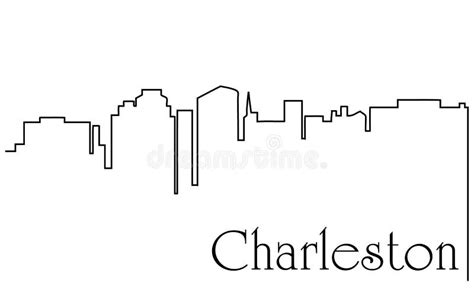 Fondo Del Extracto Del Dibujo Lineal De La Ciudad Una De Charleston Con