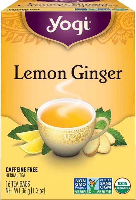 Yogi Tea Lemon Ginger Tea 6 Pack 96 Tea Bags Total Amazonca Grocery
