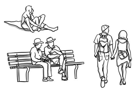 People Sitting On Bench Drawing Illustrations Royalty Free Vector Graphics And Clip Art Istock