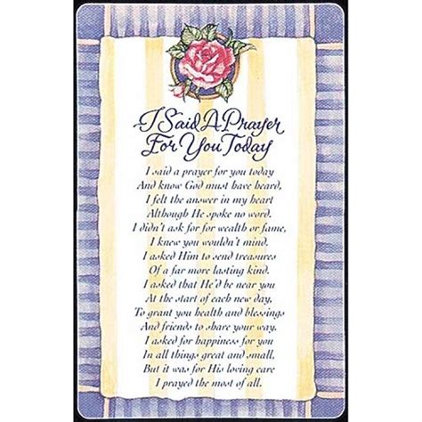 I prayed for good health for you and those you love. (Pkg 12) I Said a Prayer for You Today Pocket Cards Lavender/Pink Rose #BKM-455