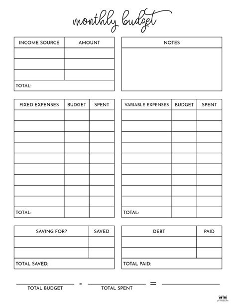 Monthly Budget Planners FREE Printables Printabulls Budget
