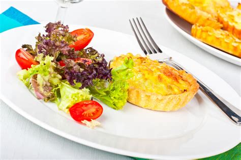Mini Quiche With Salad Stock Image Image Of Closeup 27019875