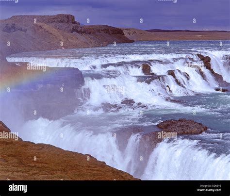Gullfoss Waterfall Hvítá Canyon Southwest Region Republic Of Iceland