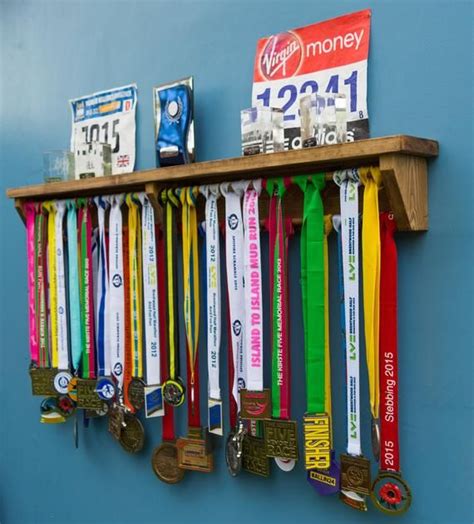Medal Hanger Wooden Running Medal Holder Rack Shelf For Etsy Race