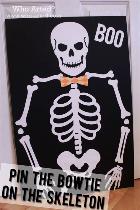 Halloween Games For Kids Pin The Bowtie On The Skeleton Who Arted