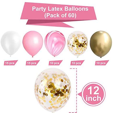 Mioparty™ Pink Marble Gold Wedding Decorations Confetti Latex Party