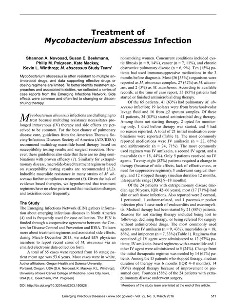 Pdf Treatment Of Mycobacterium Abscessus Infection